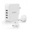 Сетевое зарядное устройство Ttec Quattro Traveler 4хUSB 5.1A/25Вт White (2SC02BUK)