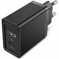 Vention Сетевое зарядное устройство Vention USB Type C + QC4.0 (18-20W) Black (FBBB0-EU)