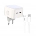 XO Сетевое зарядное устройство XO L102 (2USB-Cх3A) QC3.0 White (XO-L102i-WH) + кабель Lightning