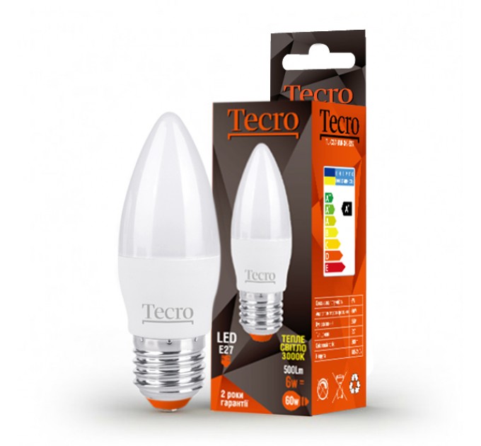 Tecro Лампа светодиодная Tecro 6W E27 3000K (TL-C37-6W-3K-E27)