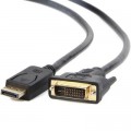 Cablexpert Кабель мультимедійний Display Port to DVI 24+1pin, 1.8m Cablexpert (CC-DPM-DVIM-1.8М)