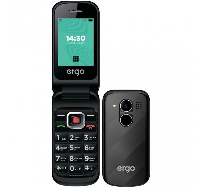 Ergo Мобiльний телефон Ergo F241 Dual Sim Black