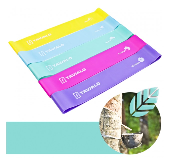 Tavialo Набір фітнес гумок Tavialo 5 штук + трубчастий еспандер (183101006)