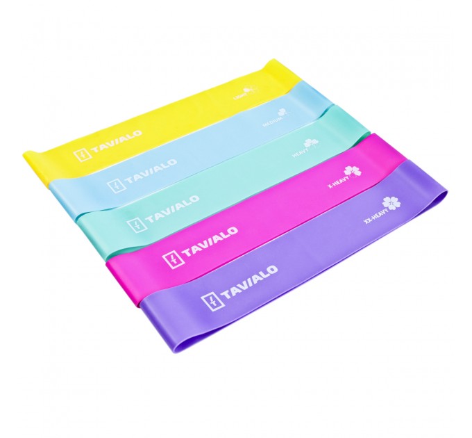 Tavialo Набір фітнес гумок Tavialo 5 штук + трубчастий еспандер (183101006)