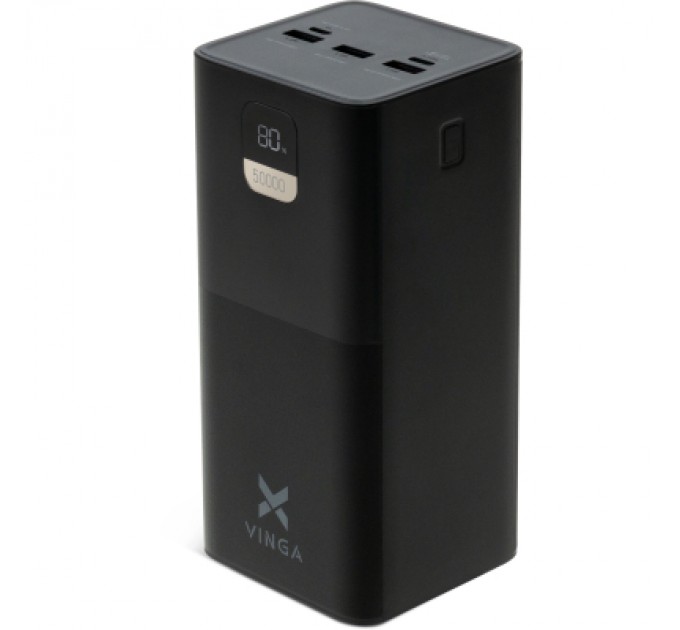 Батарея універсальна Vinga 50000 mAh 22.5W Display Black (VPBB5022)