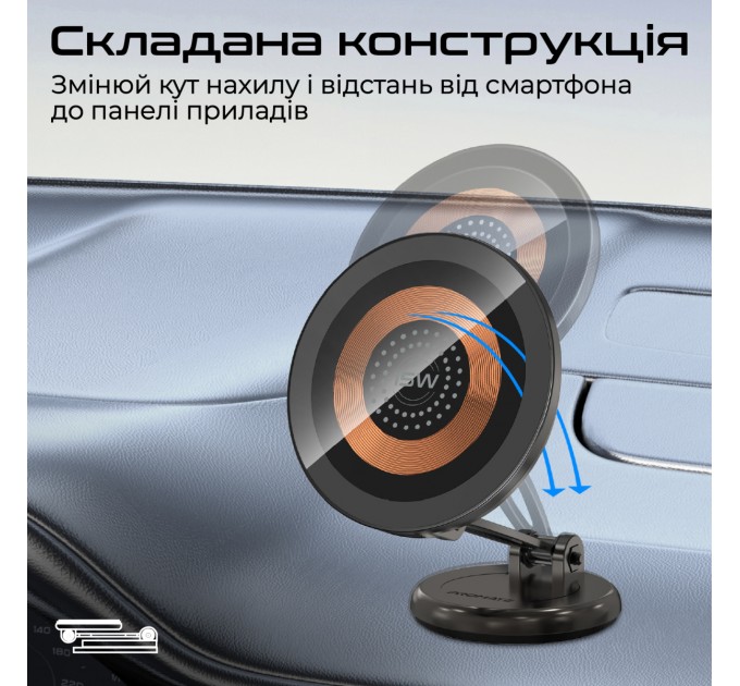 Бездротовий зарядний пристрій Promate Magnus2-Qi MagSafe Black (magnus2-qi)