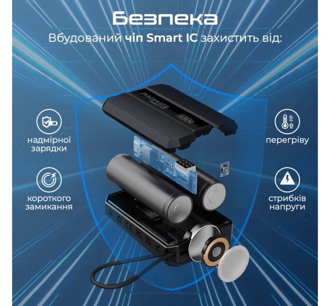 Promate Універсальна мобільна батарея Promate Neo-10 10000mAh 30W Black (neo-10.black)