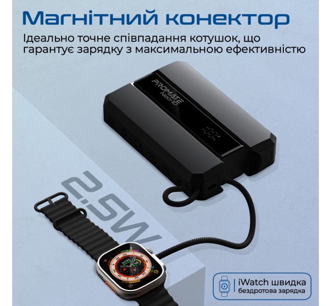 Promate Універсальна мобільна батарея Promate Neo-10 10000mAh 30W Black (neo-10.black)