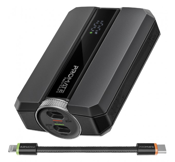 Promate Універсальна мобільна батарея Promate Neo-10Uni 10000mAh 30W Black (neo-10uni.black)