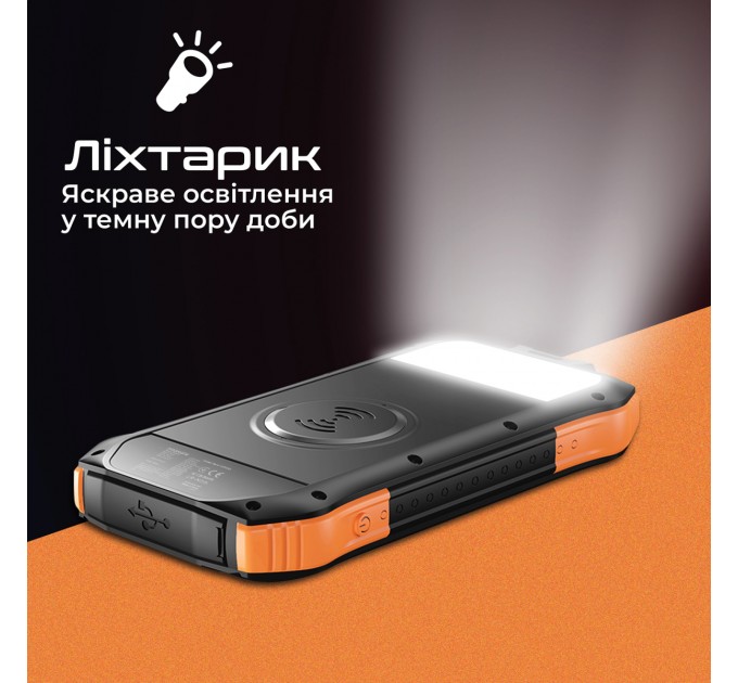 Promate Універсальна мобільна батарея Promate SolarTank-10PDQi 10000mAh 20W Black (solartank-10pdqi.black)