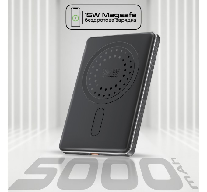 Універсальна мобільна батарея Promate Blade-5 5000mAh 20W Black (blade-5.black)