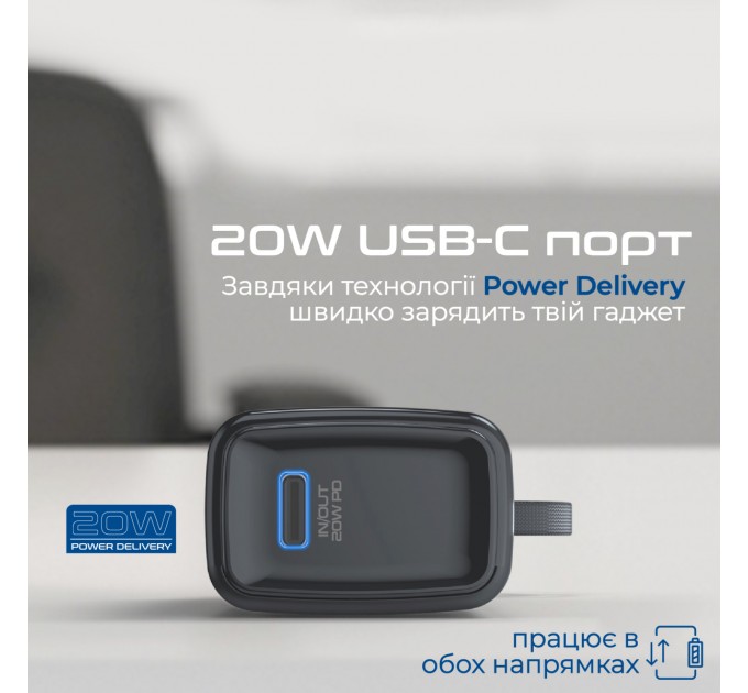 Promate Універсальна мобільна батарея Promate Nanopack-5 5000mAh 20W Black (nanopack-5.black)