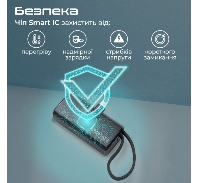 Promate Універсальна мобільна батарея Promate Nanopack-5 5000mAh 20W Black (nanopack-5.black)