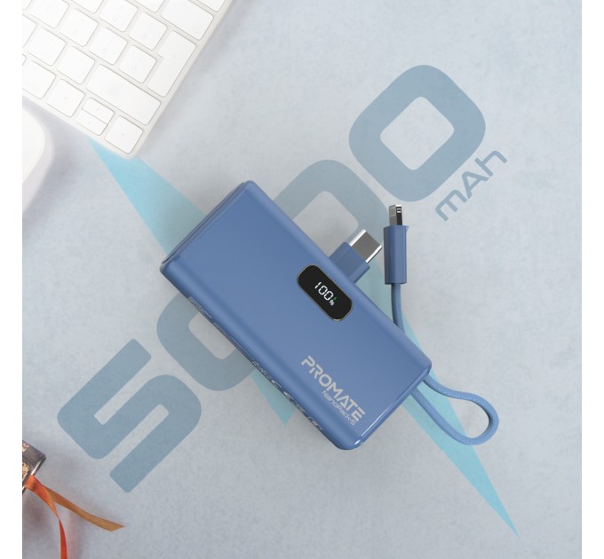 Promate Універсальна мобільна батарея Promate Nanopack-5 5000mAh 20W Blue (nanopack-5.navy)