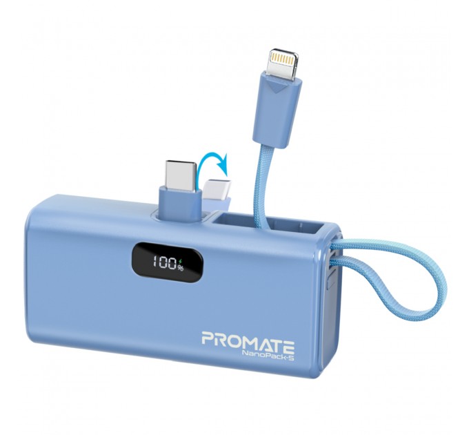 Promate Універсальна мобільна батарея Promate Nanopack-5 5000mAh 20W Blue (nanopack-5.navy)