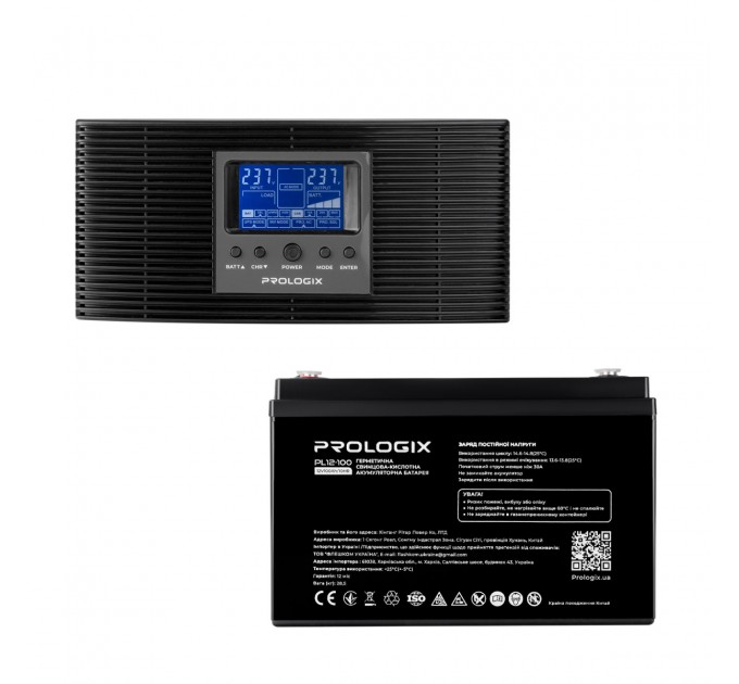 Prologix Комплект резервного живлення Prologix 1000 (PLP1000XL) + АКБ PL12-100, AGM