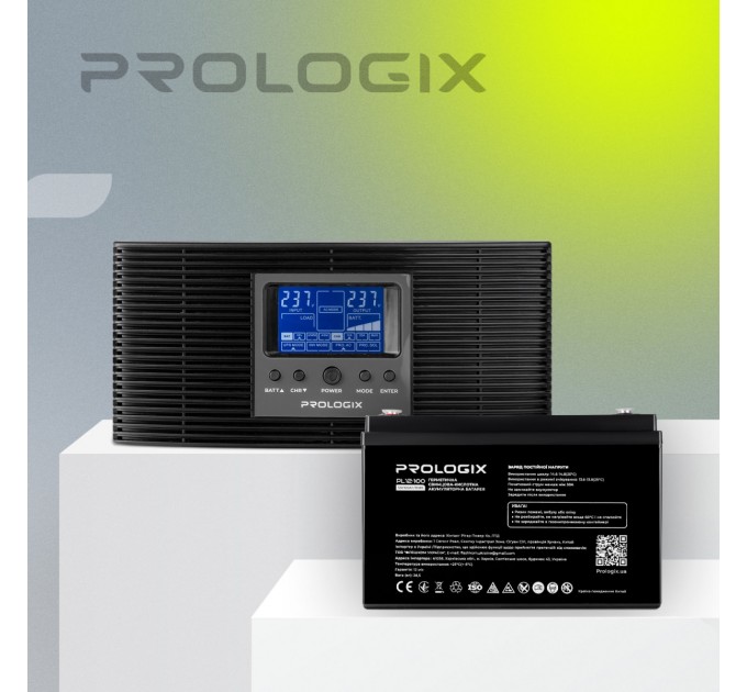 Prologix Комплект резервного живлення Prologix 1000 (PLP1000XL) + АКБ PL12-100, AGM