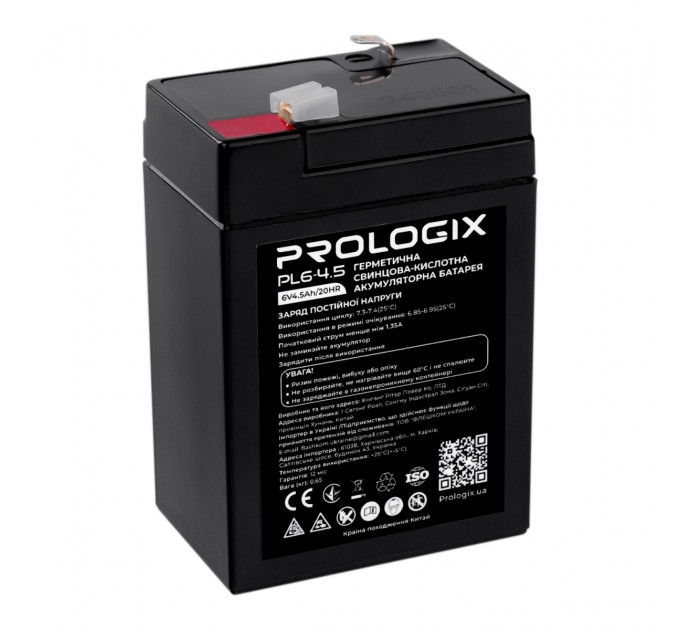 Prologix Акумуляторна батарея Prologix 6V 4,5AH (PL6-4.5) AGM