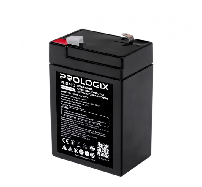 Prologix Акумуляторна батарея Prologix 6V 4,5AH (PL6-4.5) AGM