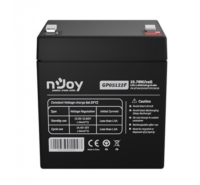 nJoy Акумуляторна батарея Njoy GP05122F 12V 5AH (BTVACEUOATF2FCN01B) AGM