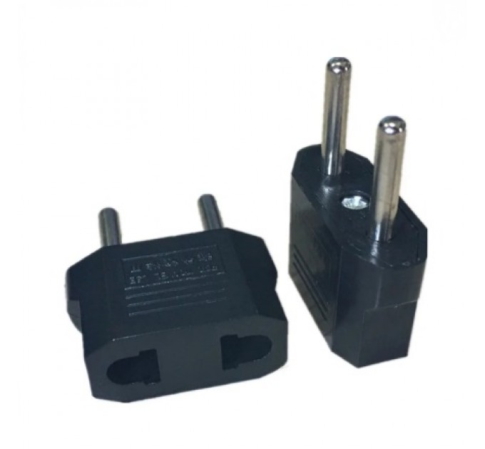 Noname Переходник вилка Тип А (CN) - Евровилка (EU) плоский пластиковий, чорний (2000700008311)
