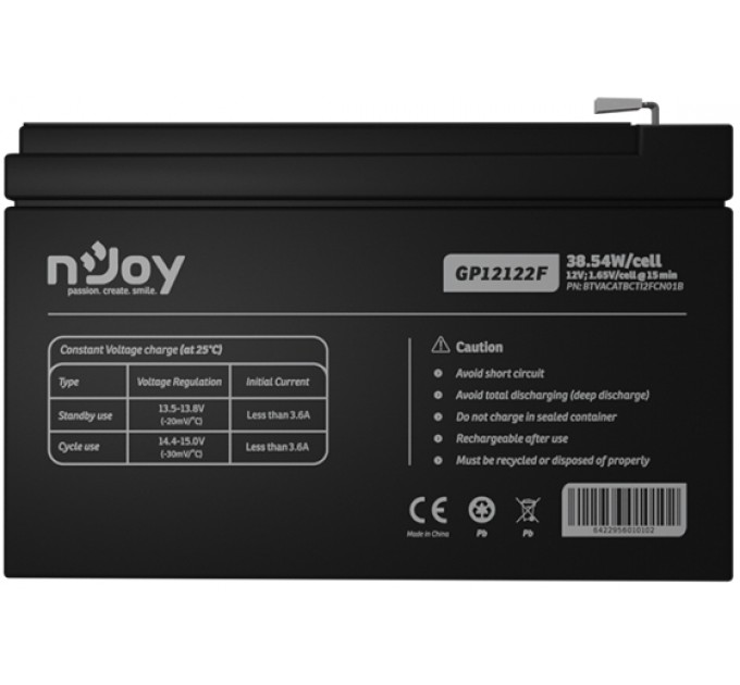 nJoy Акумуляторна батарея Njoy GP12122F 12V 12AH (BTVACATBCTI2FCN01B) AGM