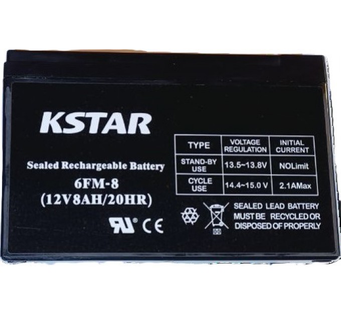 Kstar Акумуляторна батарея KSTAR 12V 8.0AH (6-FM-8) AGM