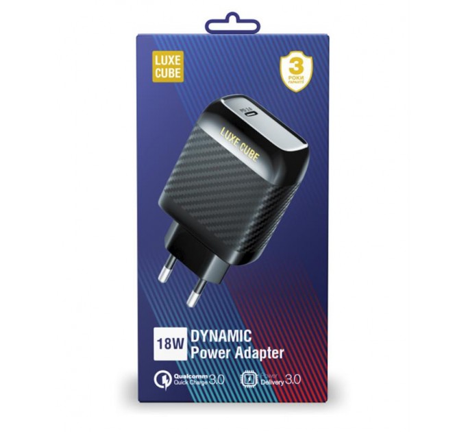 Luxe Cube Мережевий зарядний пристрій Luxe Cube Dynamic 18W (1USBх3A) Black (4446689880896)