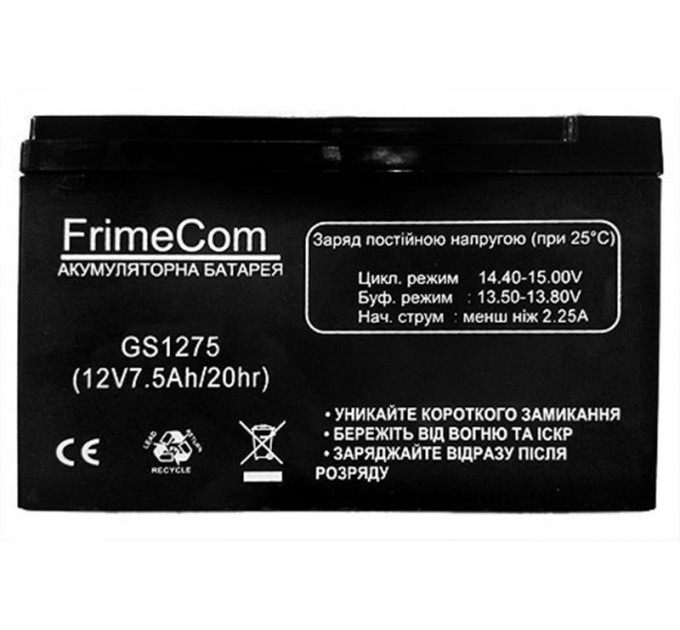 FrimeCom Акумуляторна батарея FrimeCom 12V 7.5AH (GS1275) AGM