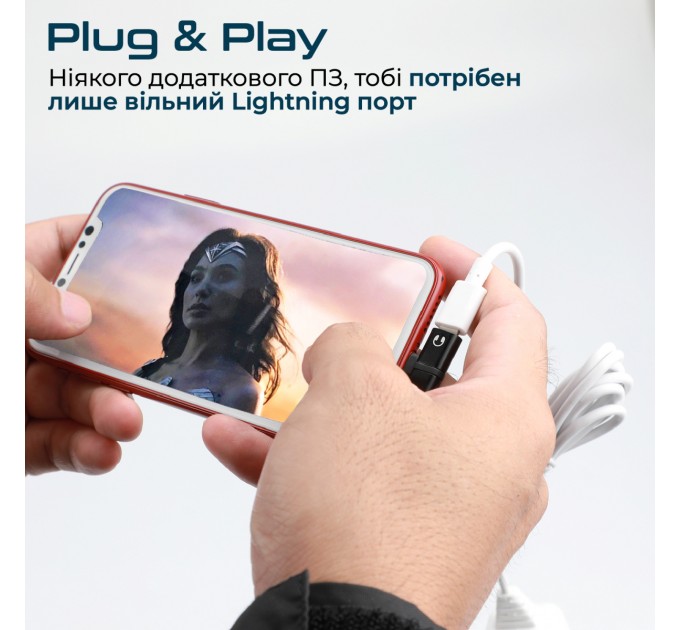 Адаптер Promate Lightning - 2хLightning (M/F) iHinge Black (ihinge-lt.black)