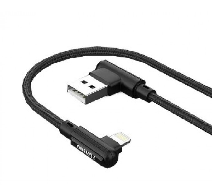 Foneng Кабель Foneng X70 90-degree Angle Gaming Cable (3A) USB - Lightning, 1 м, Black (X70-CA-DAG-IP)