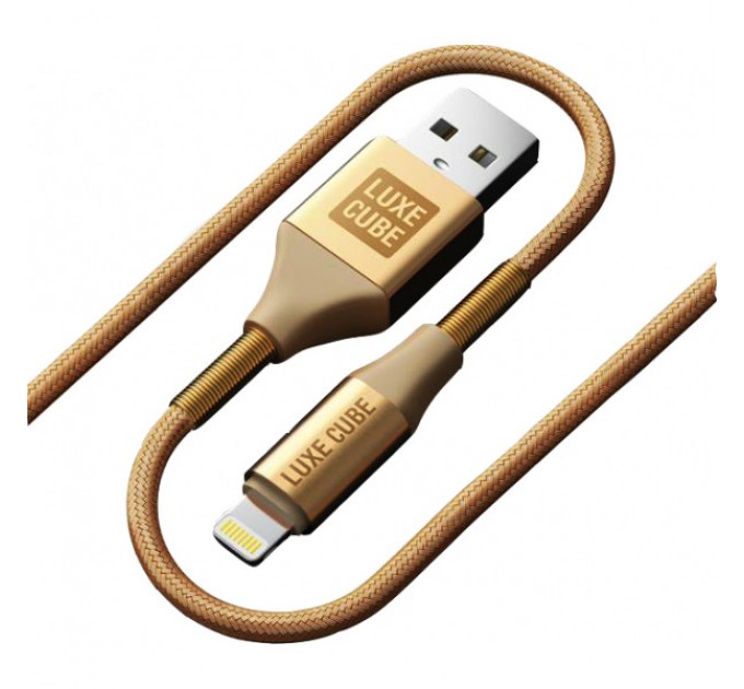 Кабель Luxe Cube Armored USB - Lightning (M/M), 1 м, золотистий (8886668670012)