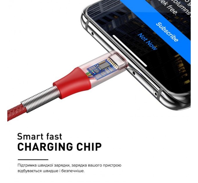 Кабель Luxe Cube Armored USB - Lightning (M/M), 1 м, червоний (8886668686099)