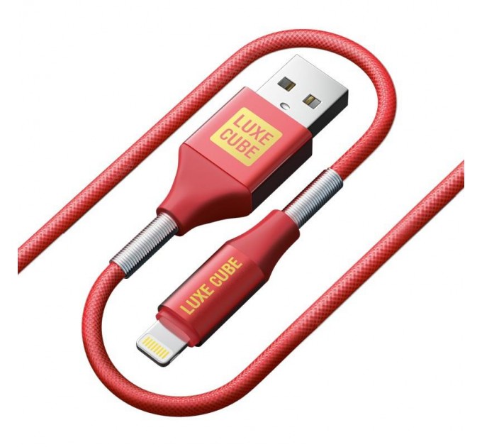 Кабель Luxe Cube Armored USB - Lightning (M/M), 1 м, червоний (8886668686099)