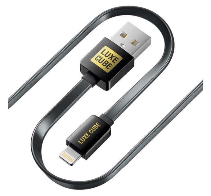 Кабель Luxe Cube Flat USB - Lightning (M/M),  1 м, чорний (2231252964019)