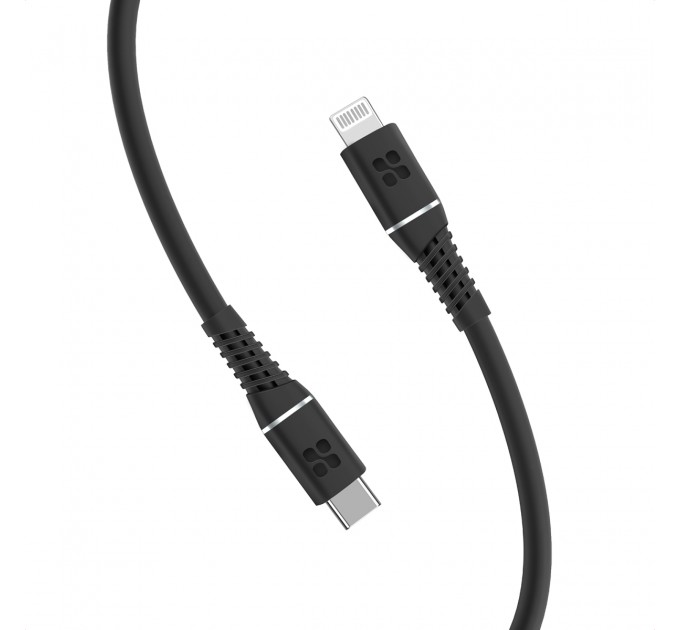 Promate Кабель Promate USB Type-C - Lightning (M/M), 2.2 A, 20 W, 1.2 м, PowerLine-Ci120 Black (powerline-ci120.black)