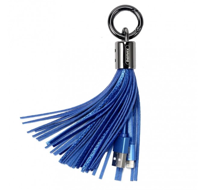Remax Кабель Remax RC-053i Tassel Ring USB-Lightning, 0.15м, Blue (6954851260165)