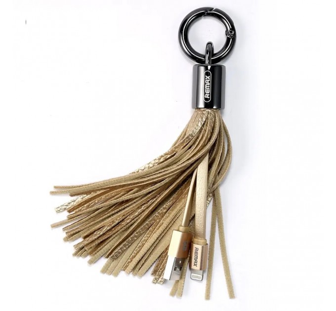 Remax Кабель Remax RC-053i Tassel Ring USB-Lightning, 0.15м, Gold (6954851260172)