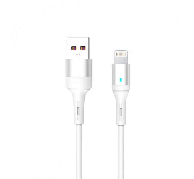 SkyDolphin Кабель SkyDolphin S06L LED Smart Power USB - Lightning (M/M), 1 м, White (USB-000555)