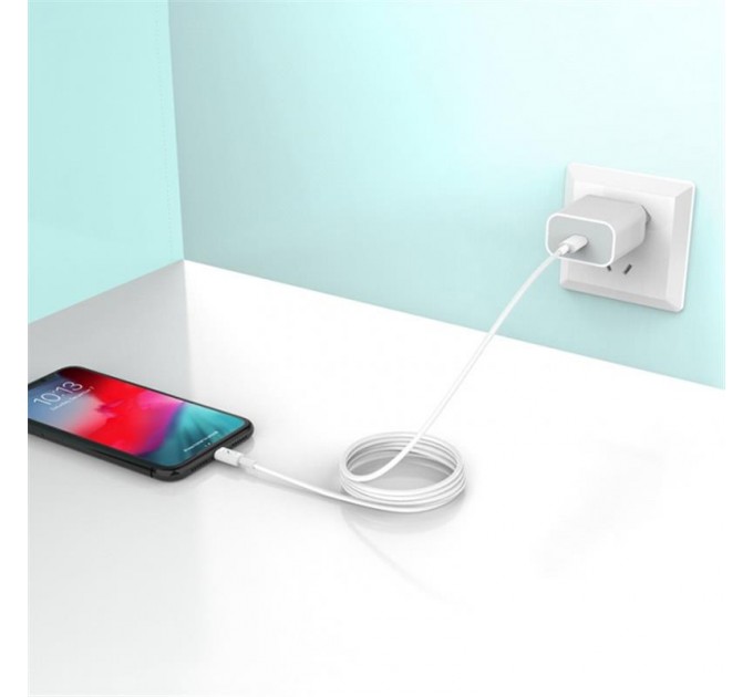 Кабель SkyDolphin S57L USB Type-C - Lightning (M/M), PD 18 W,  1 м, White (USB-000545)