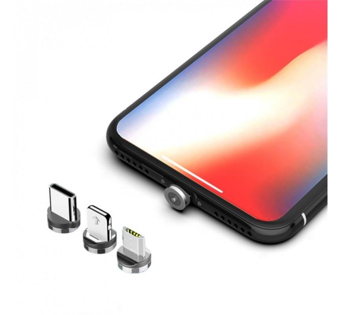 Кабель SkyDolphin S59KIT Magnetic USB - Lightning + microUSB + Type-C 1м, Black (SDUSB-000547)