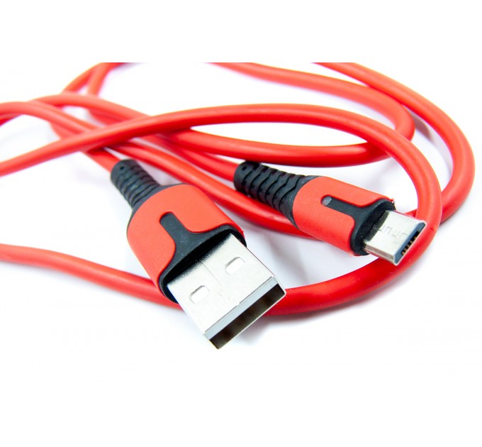 Dengos Кабель Dengos USB - micro USB (M/M), 1 м, Red (PLS-M-IND-SOFT-RED)