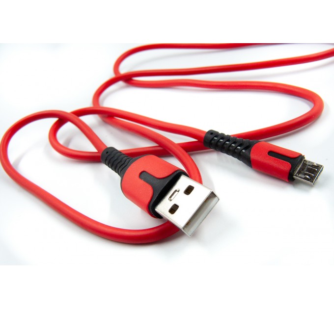 Dengos Кабель Dengos USB - micro USB (M/M), 1 м, Red (PLS-M-IND-SOFT-RED)