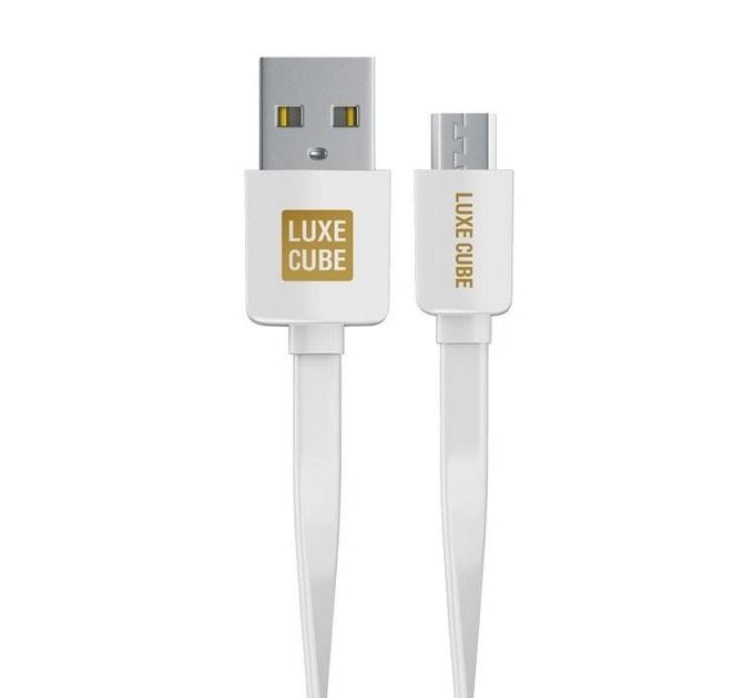 Luxe Cube Кабель Luxe Cube Flat USB - micro USB (M/M), 1 м, білий (2231252967010)