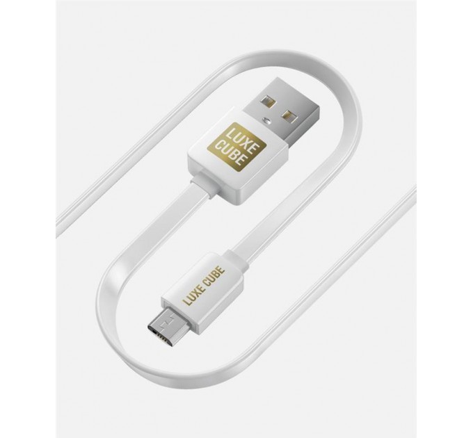 Luxe Cube Кабель Luxe Cube Flat USB - micro USB (M/M), 1 м, білий (2231252967010)