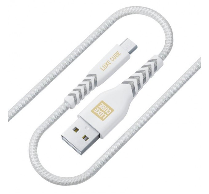 Luxe Cube Кабель Luxe Cube Kevlar USB - micro USB (M/M), 1.2 м, білий (8886668686266)