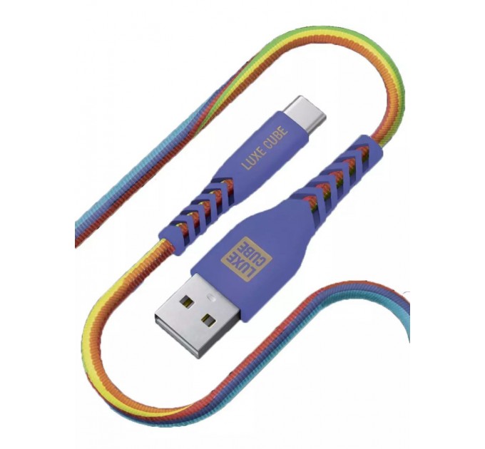 Кабель Luxe Cube Kevlar USB - micro USB (M/M), 1.2 м, райдужний (8886668686259)