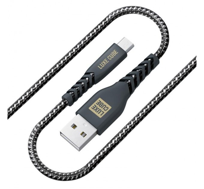 Luxe Cube Кабель Luxe Cube Kevlar USB - micro USB (M/M), 1.2 м, чорний (8886668686242)
