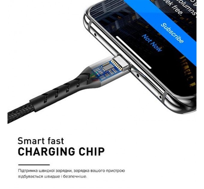 Luxe Cube Кабель Luxe Cube Kevlar USB - micro USB (M/M), 1.2 м, чорний (8886668686242)