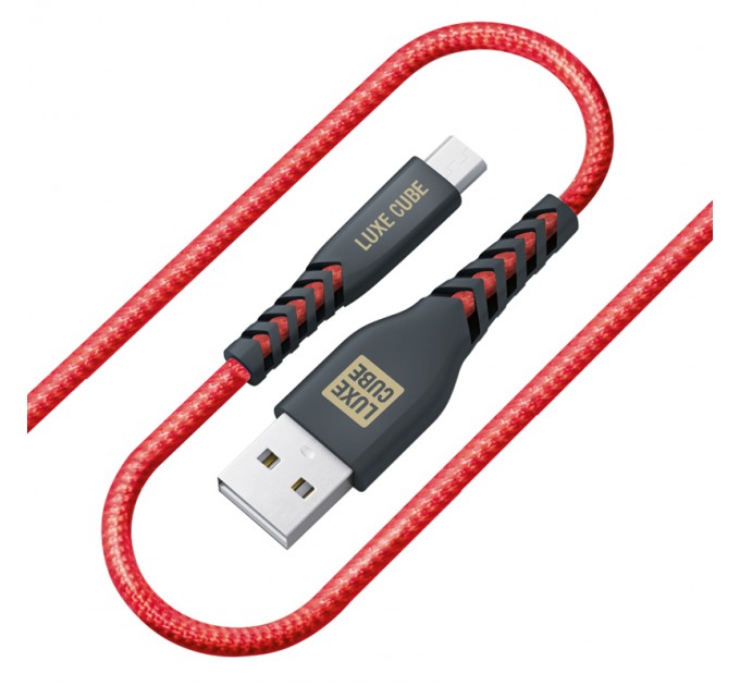 Luxe Cube Кабель Luxe Cube Kevlar USB-microUSB, 1.2м, червоний (8886998686264)